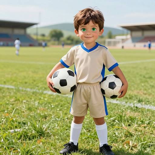 Confident Young Soccer Player on Field