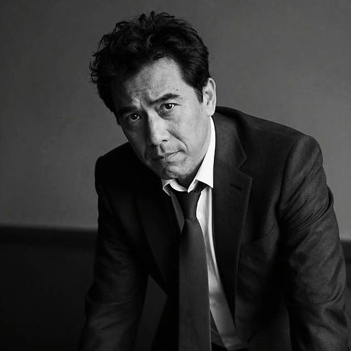 Serious Middle-Aged Man in Monochrome