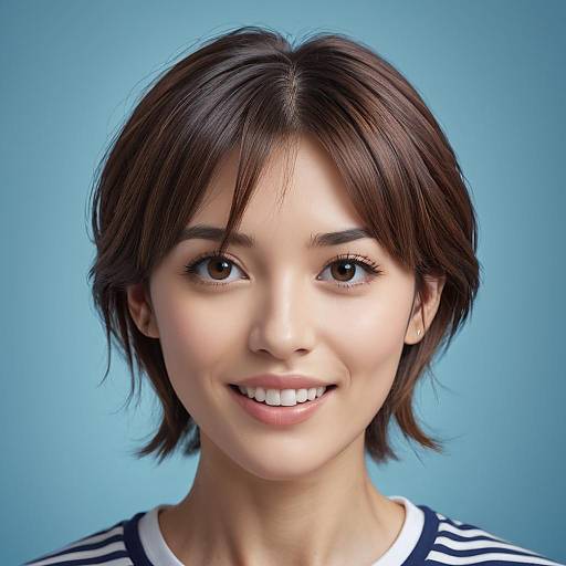 Young Woman Portrait with Short Brown Hair