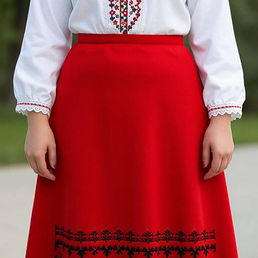 Close-Up of Woman in Romanian Dress