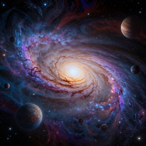 Psychedelic Cosmic Galaxy Scene