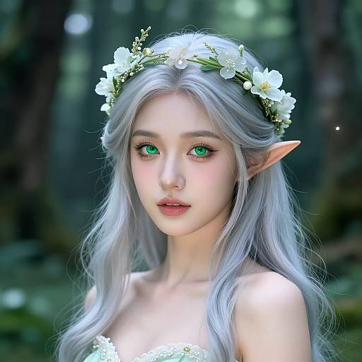 Serene Elf Princess Portrait