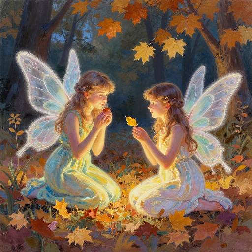 Luminous Fairy Gathering in Autumn