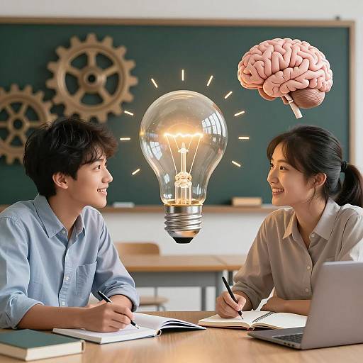 Students Collaborating with AI Concept