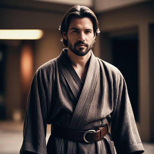 Man in Jedi-Inspired Robe with Belt