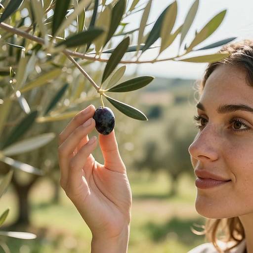Sunlit Olive Grove and Gentle Smile
