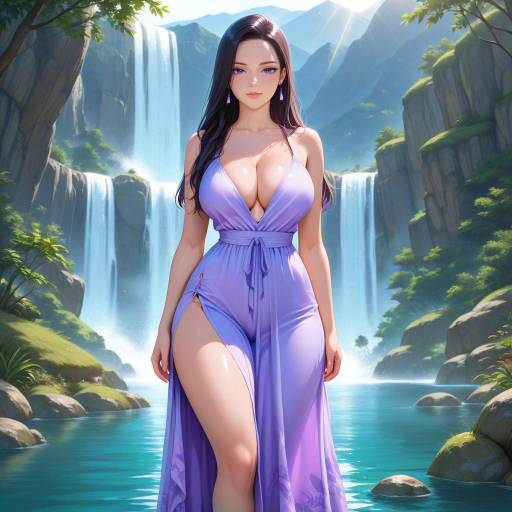 Confident Character in Dreamy Mountain Valley Confident Character in Dreamy Mountain Valley