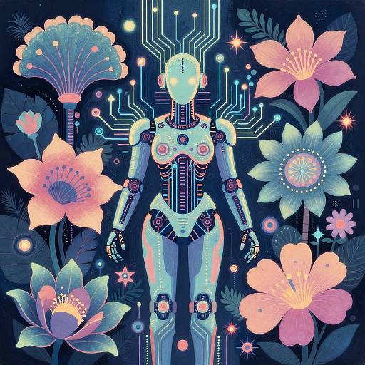 Futuristic Cybernetic Garden Art