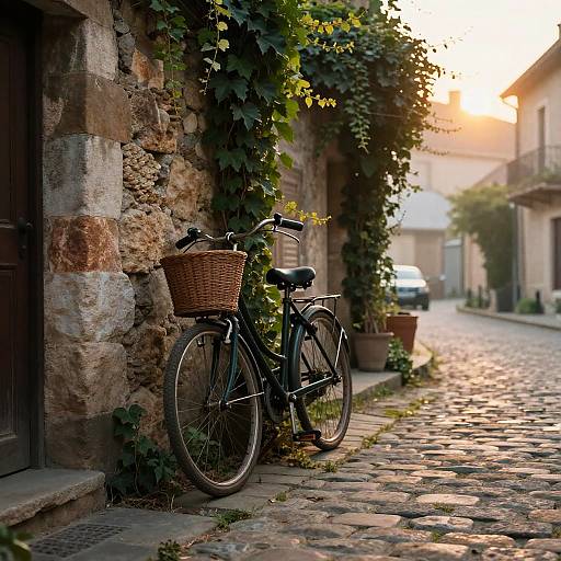 Vintage Bicycle by Ivy-Covered Wall