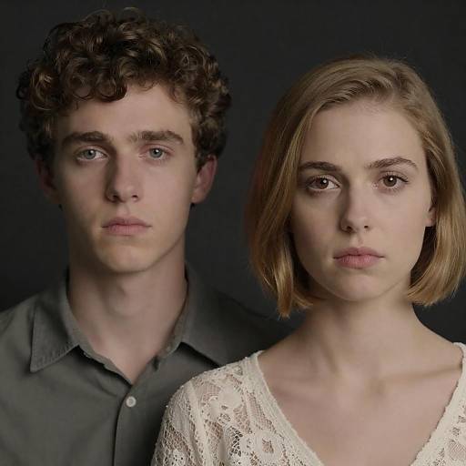 Serious Portrait of Two Individuals