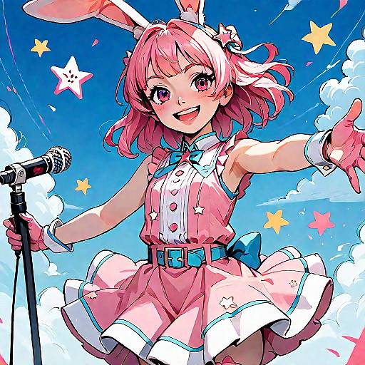 Pink Idol Girl Performing Onstage