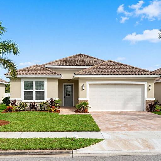 Charming Beige Single-Family Home