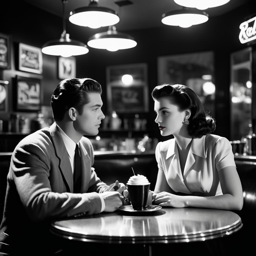 Romantic Film Noir Diner Scene