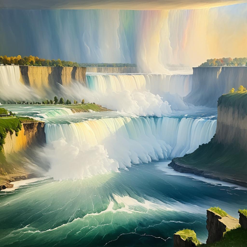 Turner-Style Oil Painting of Niagara Falls