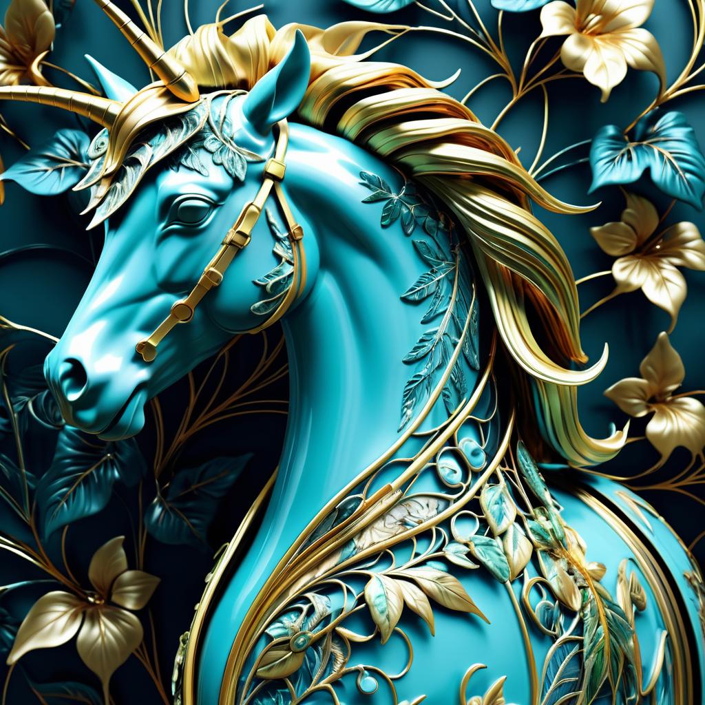 Ultra-Detailed Porcelain Horse Cyborg Render