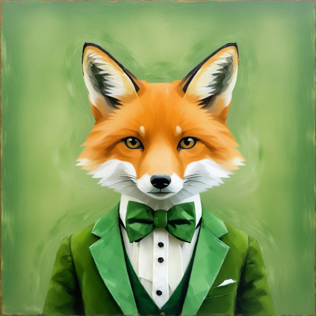 Elegant Fox Portrait in Romantic Style