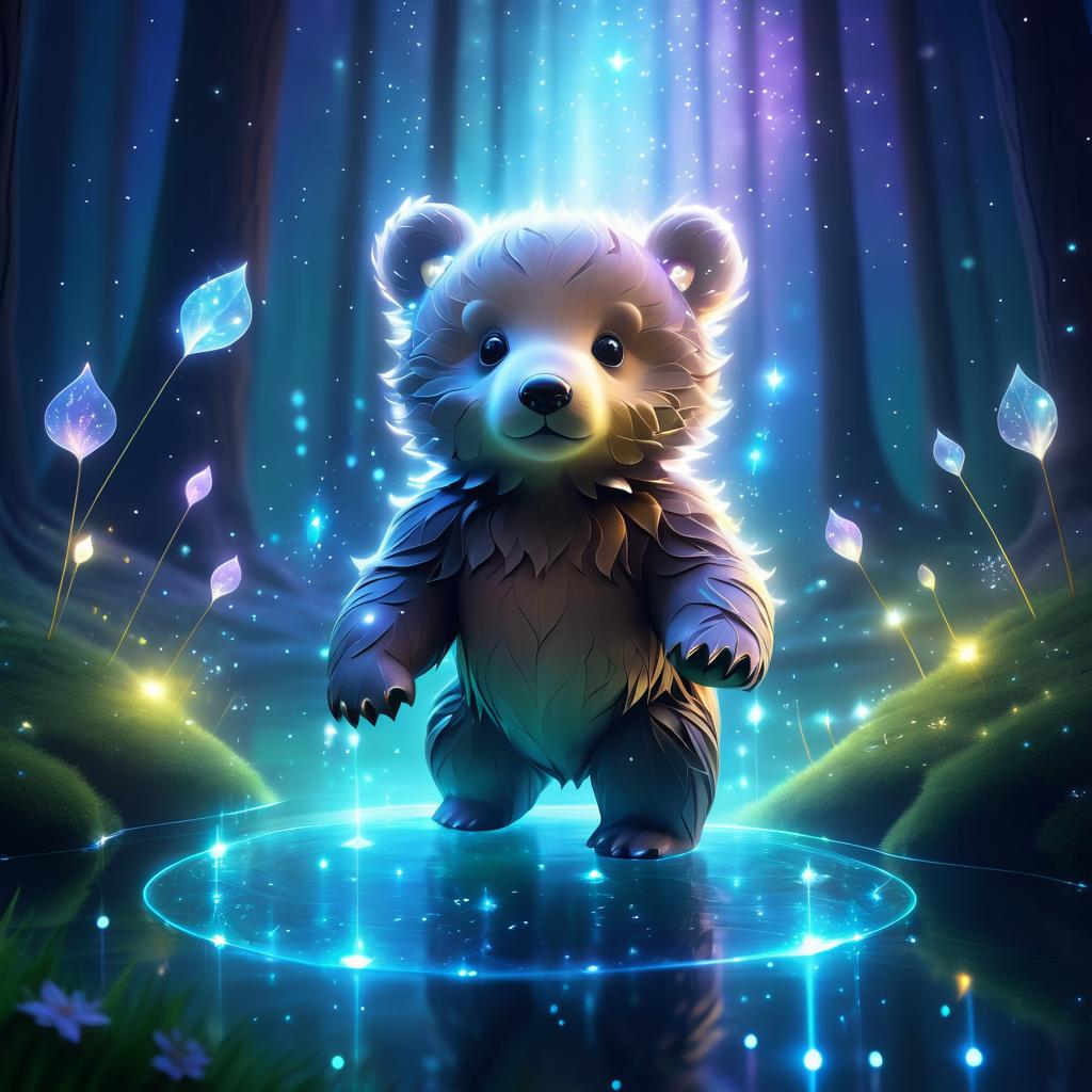 Ethereal Bear Cub in Enchanted Valley