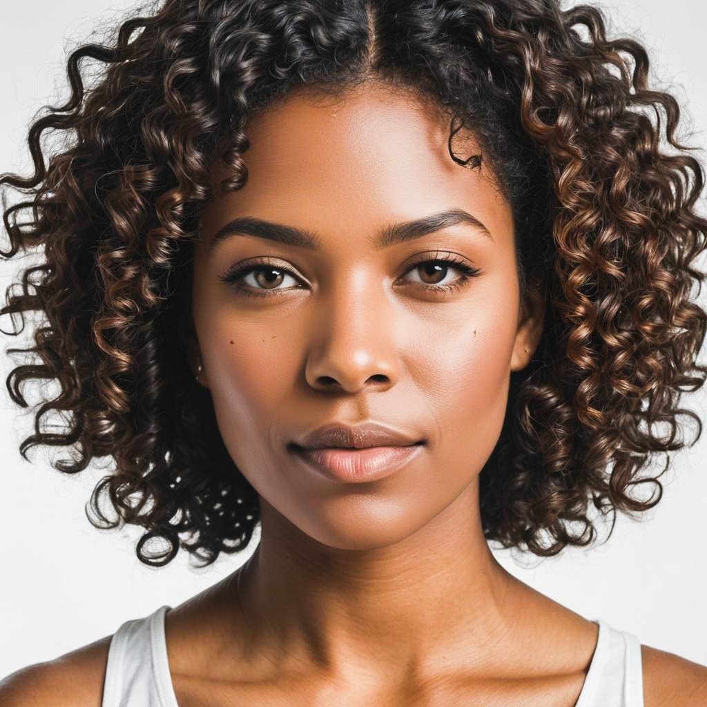 Confident Woman Portrait on White Background