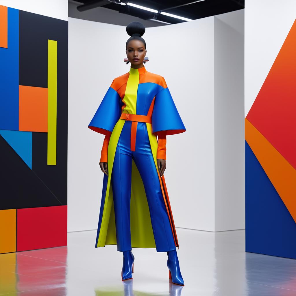 Avant-Garde Fashion in Art Gallery Setting