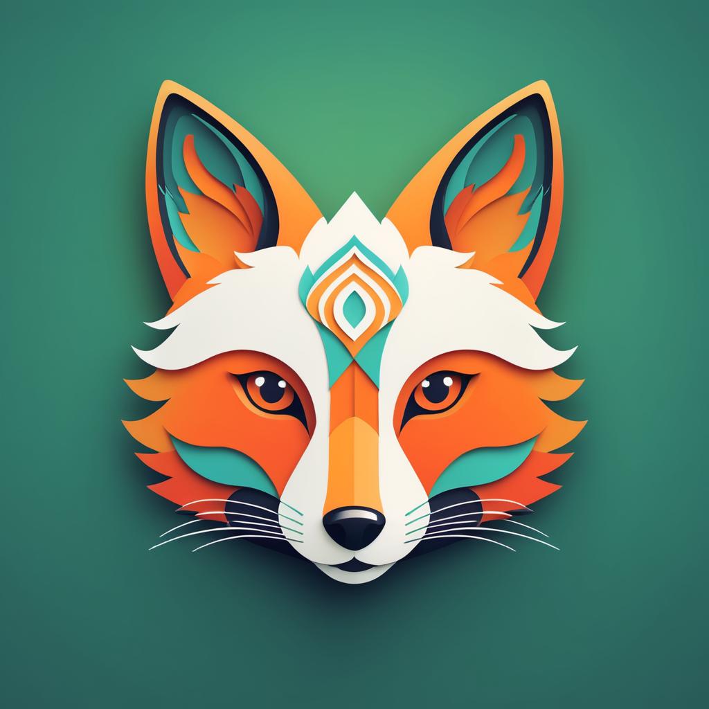 Whimsical Minimalist Fox Face Icon