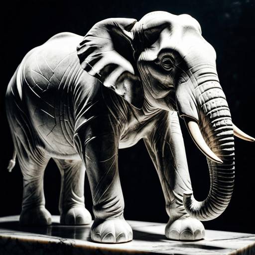 Marble Elephant Sculpture