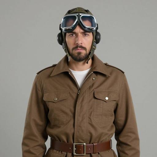 Realistic Male Aviator with Goggles