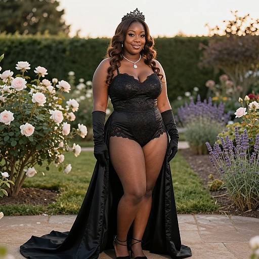 Elegant Plus Size Black Bridal Maid
