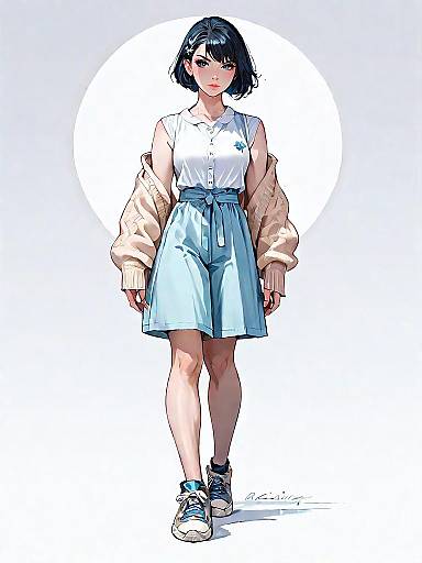 Stylish Woman in Casual Contemporary Outfit