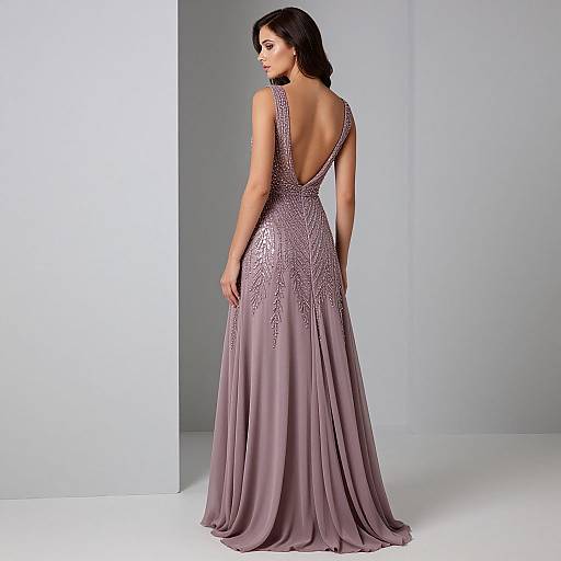 Elegant Woman in Backless Sequin Dress