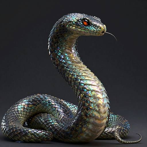 Mythical Serpent Queen with Iridescent Scales