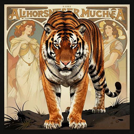 Neo-Noir Tiger Illustration