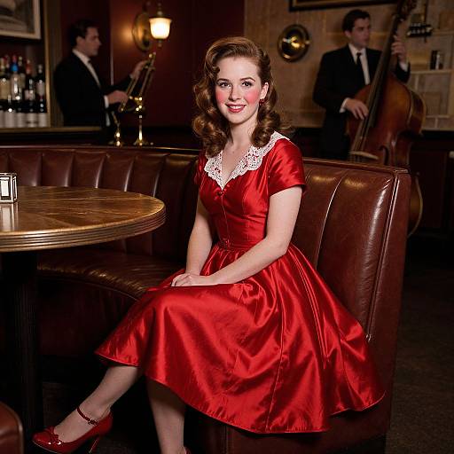 Fiona in 1940s Vintage Speakeasy Dress