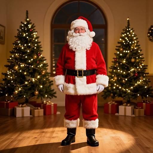 Classic Santa in Festive Room