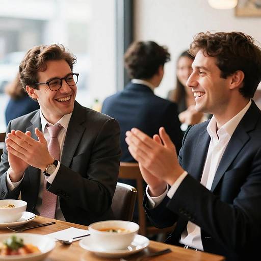 Joyful Moments Among Friends in a Restaurant