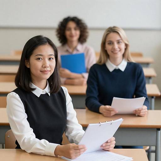Diverse Women Collaborating in Classroom