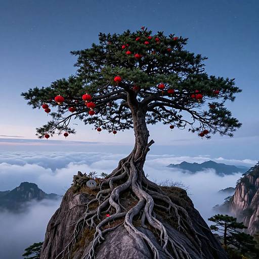 Majestic Tree on Rocky Mountain Peak