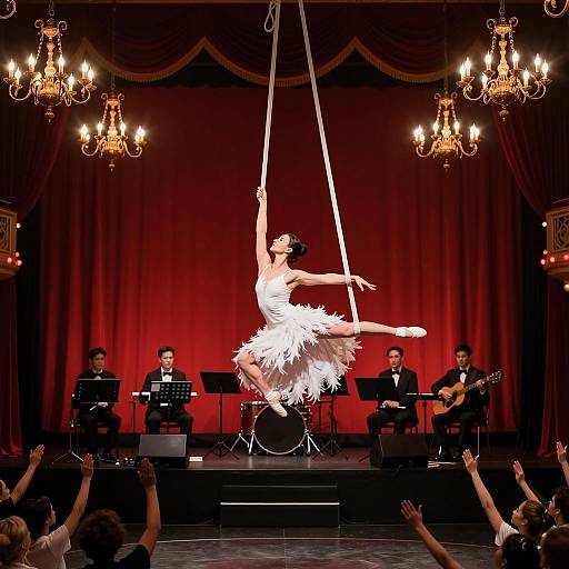 Ethereal Aerialist in Vintage Theater