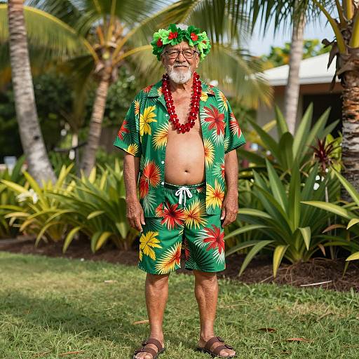 Vibrant Hawaiian Party Costume Inspiration