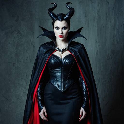 Woman in Maleficent-Inspired Costume