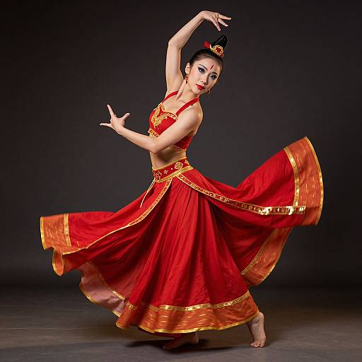 Dynamic Chinese Dancer in Vibrant Costume