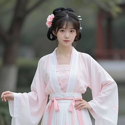 Pastel Pink Floral Female Costume