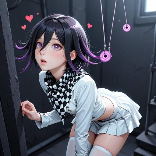 Hypnotic Girl in Checkered Fashion