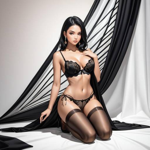 Elegant Woman in Lingerie Pose Elegant Woman in Lingerie Pose