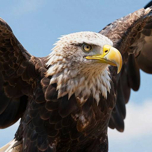 Close-Up of Bald Eagle in Flight