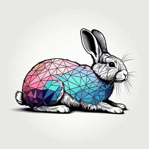 Geometric Stylized Rabbit Illustration