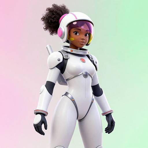 Futuristic Pokemon Trainer in Spacesuit
