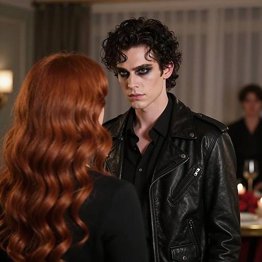 Intense Stare in a Dimly Lit Room