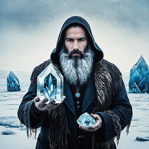 Ethereal Ice Spirit with Frozen Crystal