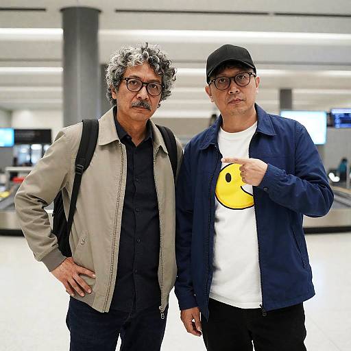 Airport Encounter: Two Men in Focus