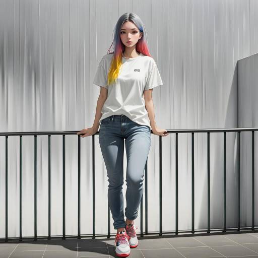 Vibrant Solo Girl in Dynamic Pose Vibrant Solo Girl in Dynamic Pose